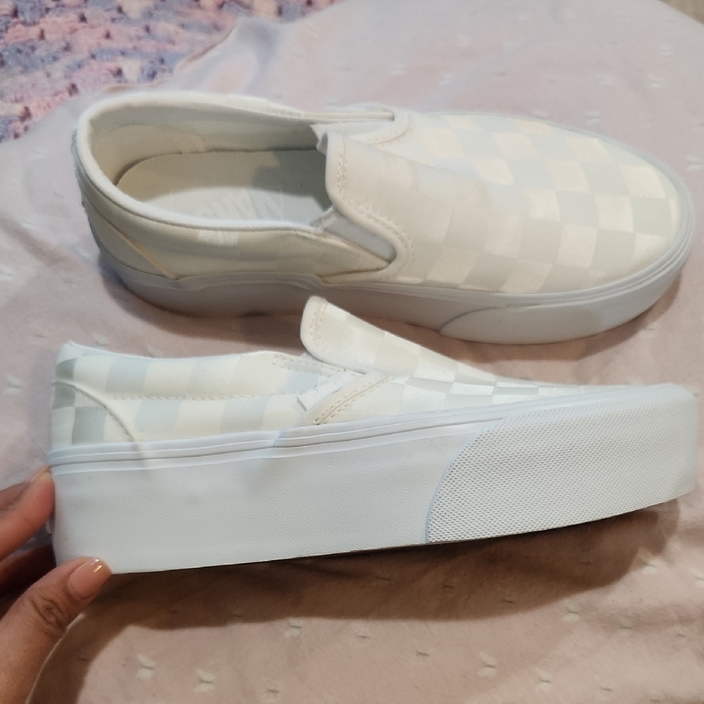 Vans White Checkered Stackform Slip-On - image 1